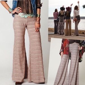 Free People Pants - FREE PEOPLE CROCHET KNIT WIDE LEG PANTS SZ 0 Free People Pants - FREE PEOPLE CROCHET KNIT WIDE LEG PANTS SZ 0